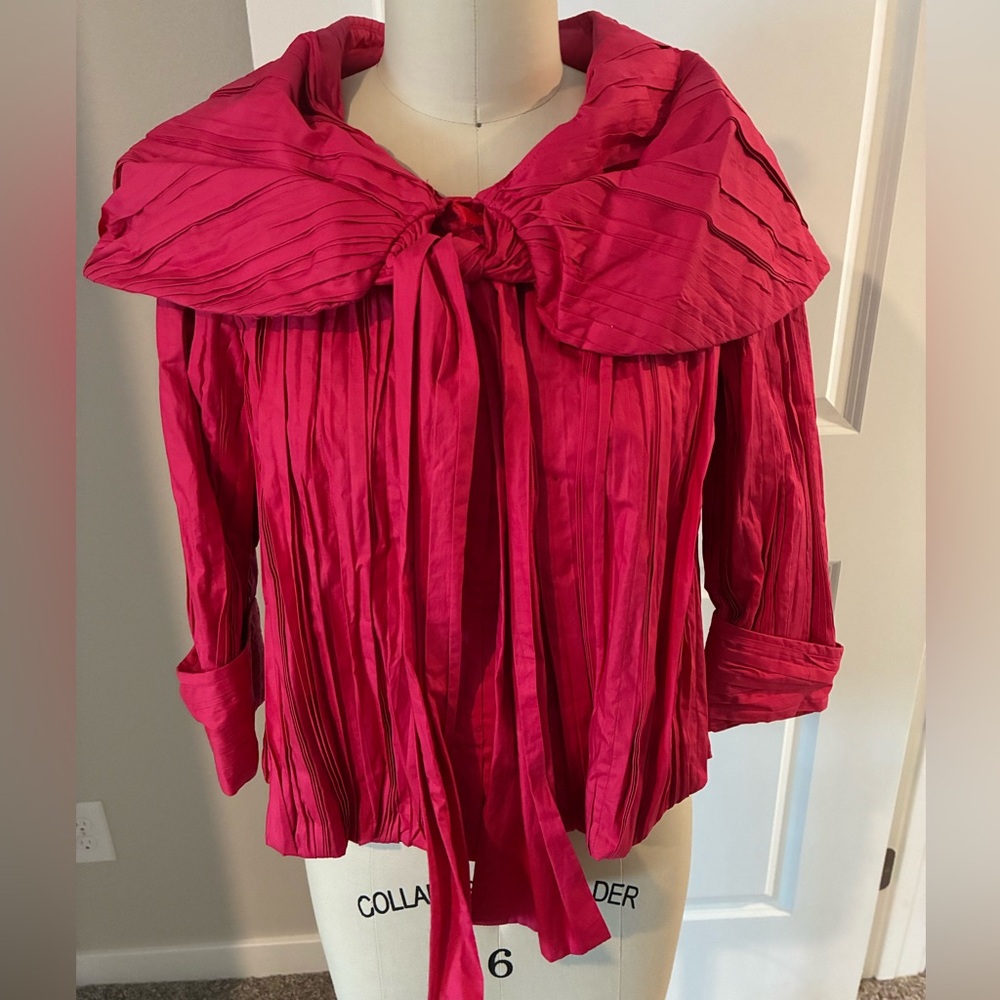 Rare, Vintage Marc Jacobs Vibrant Red Pleated Cape Jacket